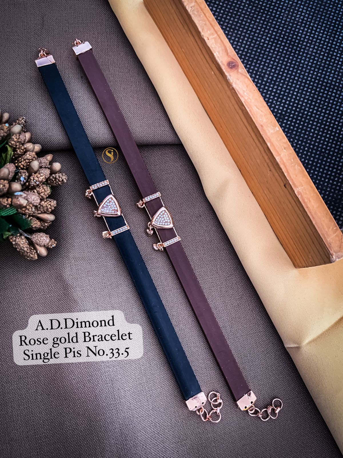 Designer AD Diamond Rose Gold Bracelet Wholesale Shop In Surat
